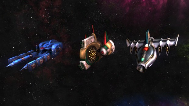 The three initial class ships in-game!