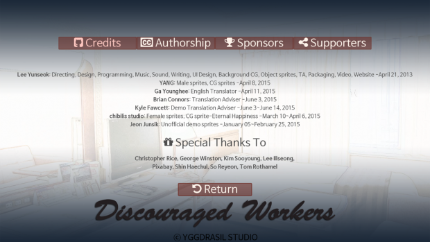 Discouraged Workers Credits Screen