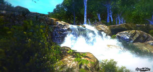 Waterfall in the birch woods 2