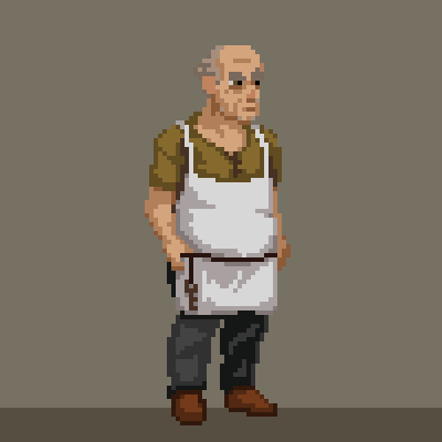 An idle animation for the old innkeeper.