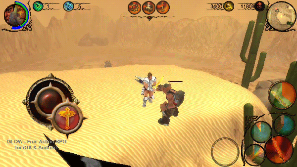 Gurdian Fighting Enemy minion in Desert