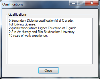 Qualifications Log