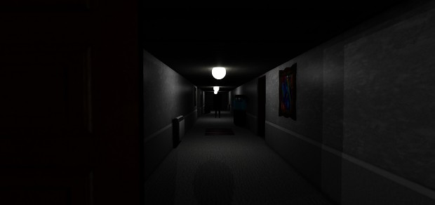 Dark corridor in a scary roblox game