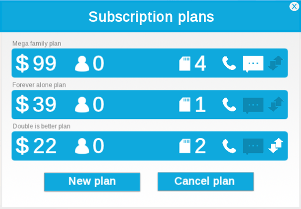 Mobile Carrier Tycoon: Subscription plans