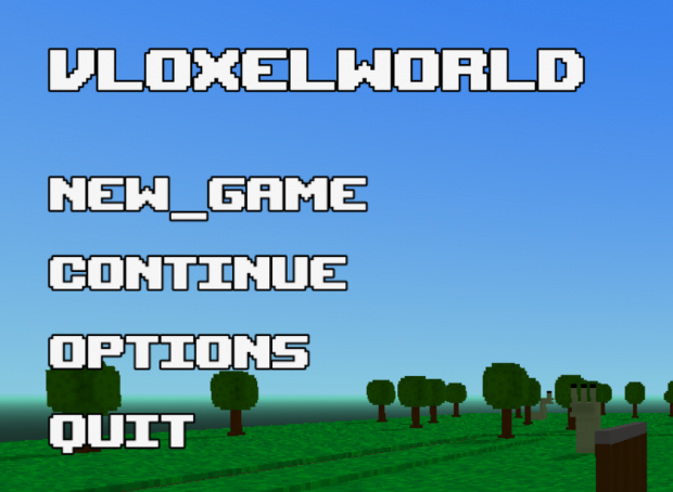Vloxelworld pre-beta v0.7 main menu