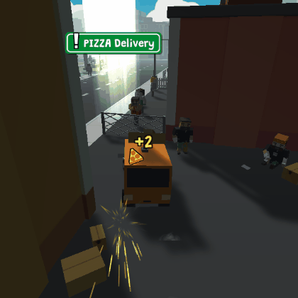 Gotta stop the robber! But first have some pizza!