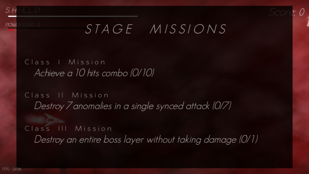Missions Screen