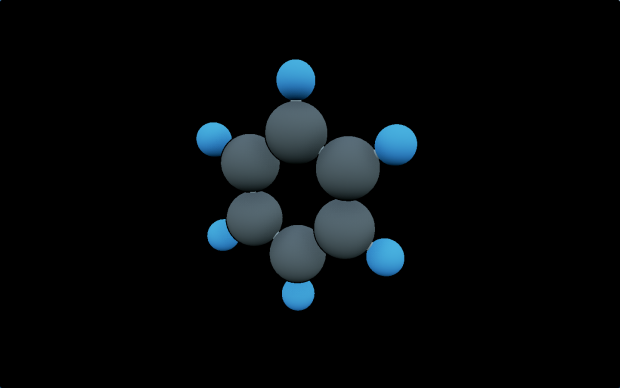 Benzene molecule.