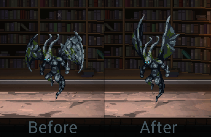 Before / After for gargoyle animation