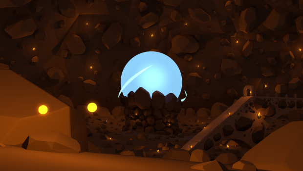 Friendly Crystal Cave with a blue sphere