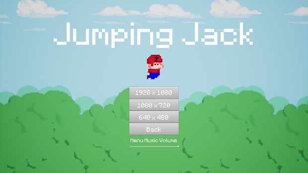 Jumping Jack Main Menu settings