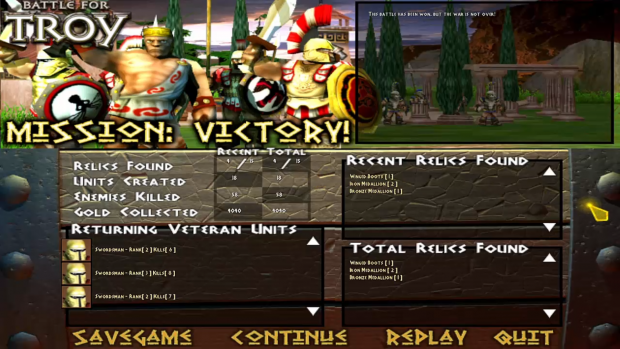 Battle for Troy - Win Screen