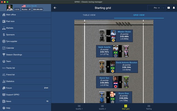 download the new version for apple GPRO - Classic racing manager