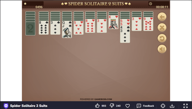 Spider (2 Suit) Solitaire