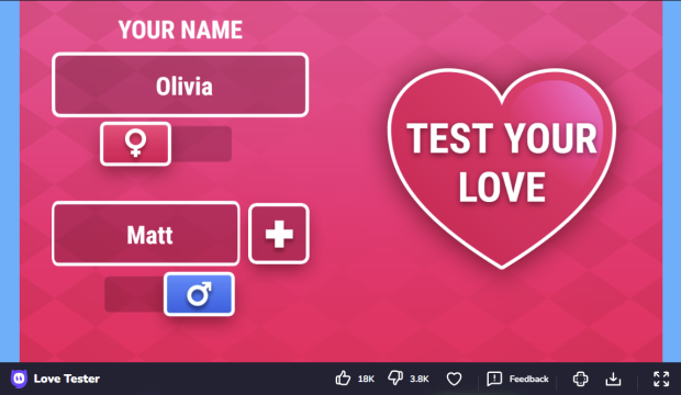 Love Tester 3 - Free Online Game - Play now