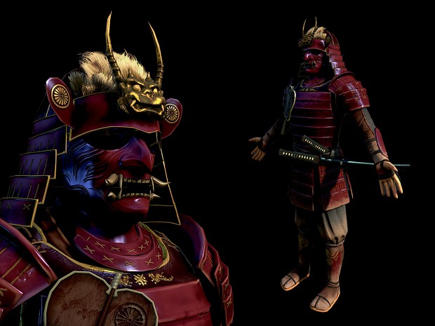 The finished Samurai 3D model
