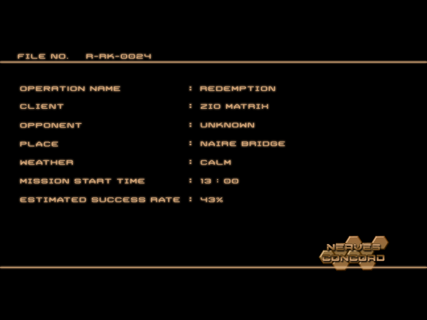 Mission Information Screen