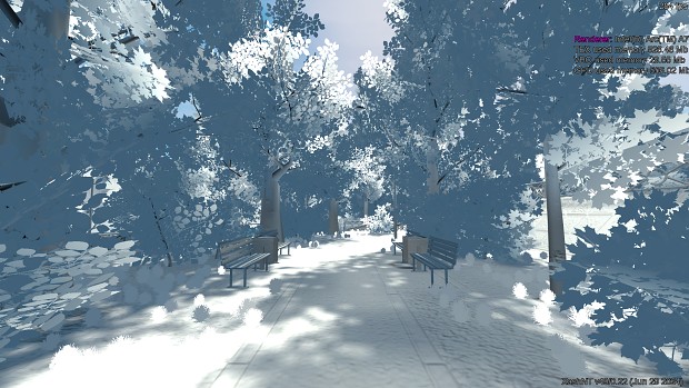 Fragment of the park without diffuse maps (parameter r_lightmaps 1)