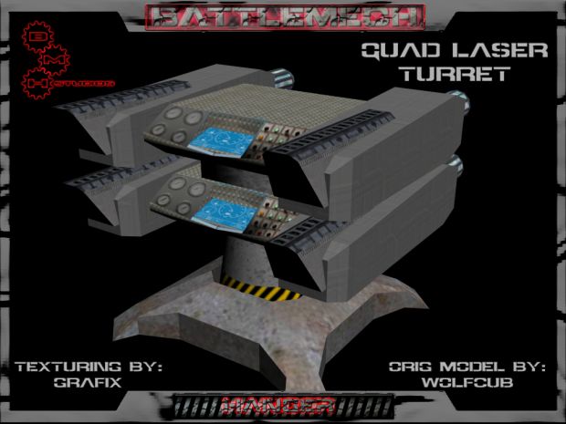 3D Fully Textured Quad Laser Turret