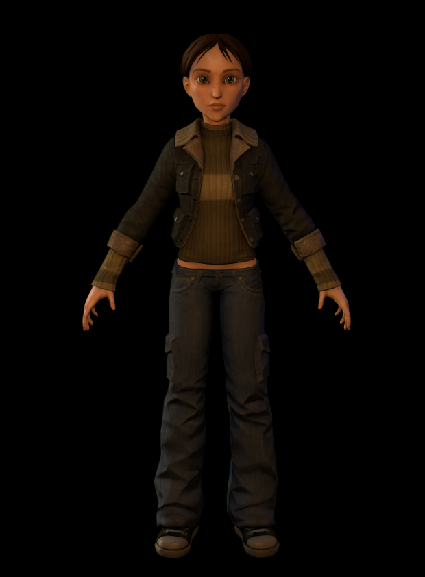 Girl character low poly version