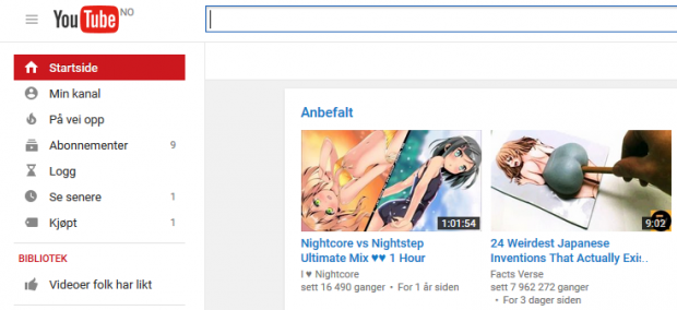 What is recommended for me on Youtube...