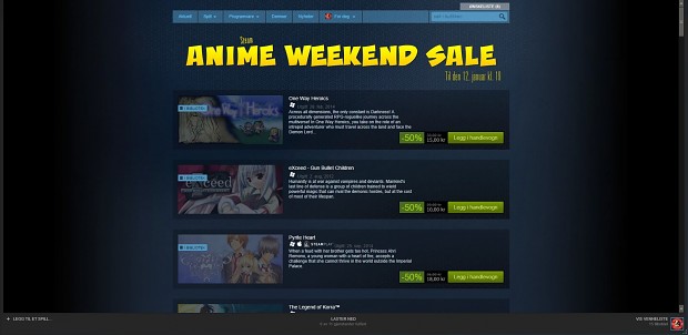 Anime Weekend Sale On Steam!