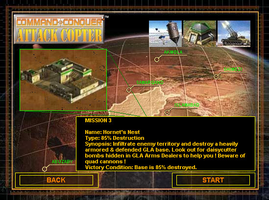 Generals Attack Copter Minigame Screenshots
