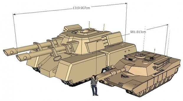 Mammoth tank, Abrams size comparison