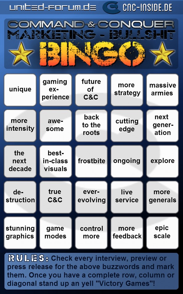 Command & Conquer Marketing Bull**** Bingo