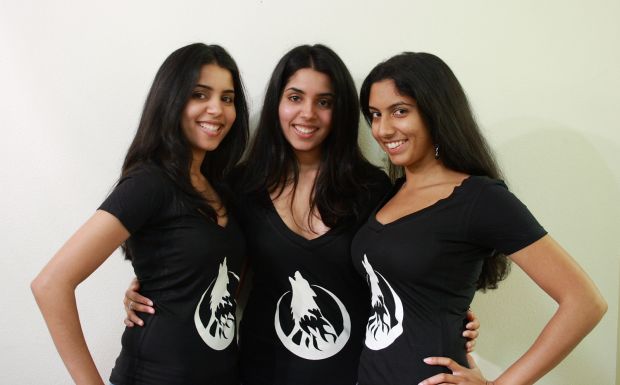 Some girls wearing Wolfire Games t-shirts