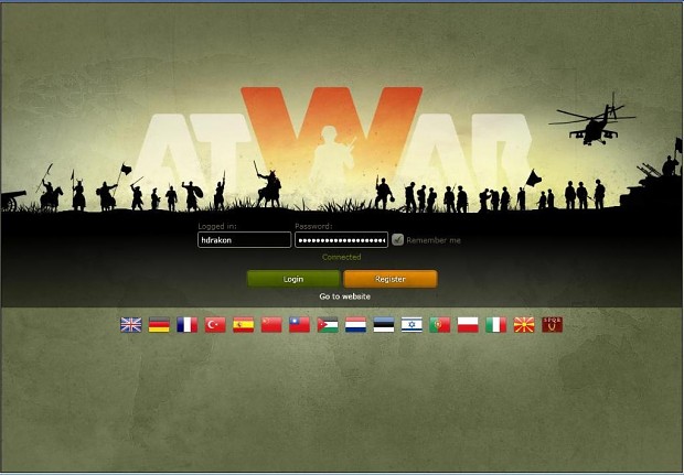 The Installed version of atWar - front