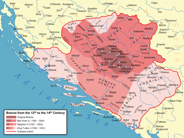 Medieval Bosnian State Expansion Map
