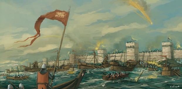 The Crusaders attack Constantinople