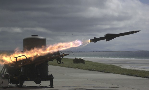 Rapier Missile firing at live target
