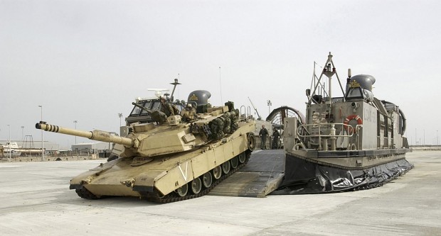 M1A1 ABRAMS TANK landing at beach
