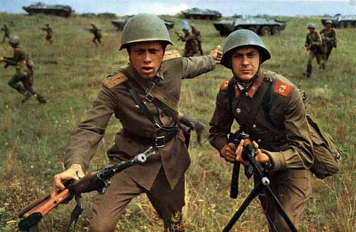 Soviet troops.