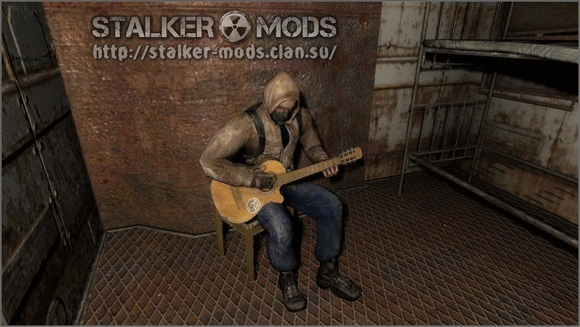 Stalker plays guitar