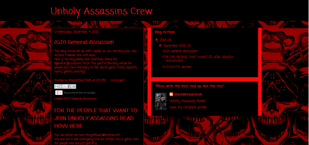 Unholy Assassin's crew blog