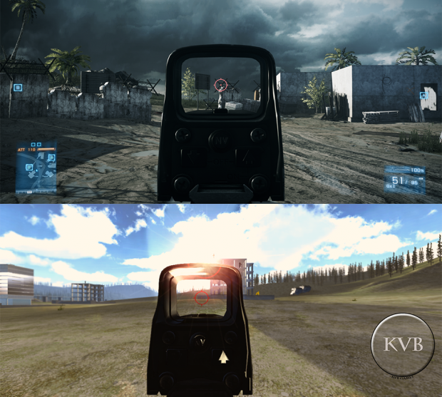 Compression between Battlefield 3 and our game.