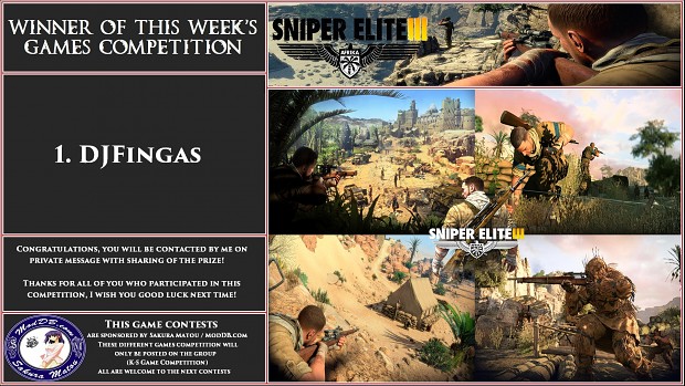 Winner of Sniper Elite 3 - competition!
