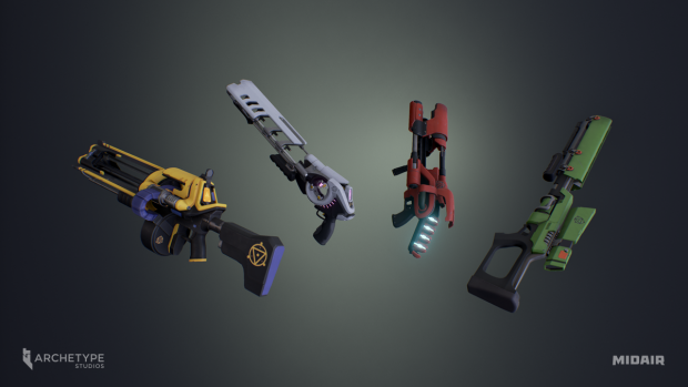 Midair weapon models.