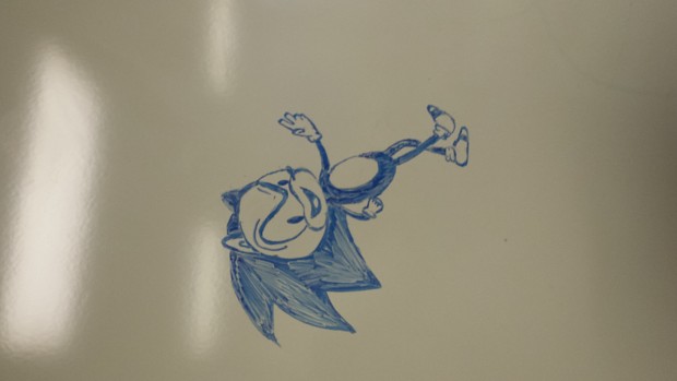 SOMEONE DREW THIS ON THE BOARD