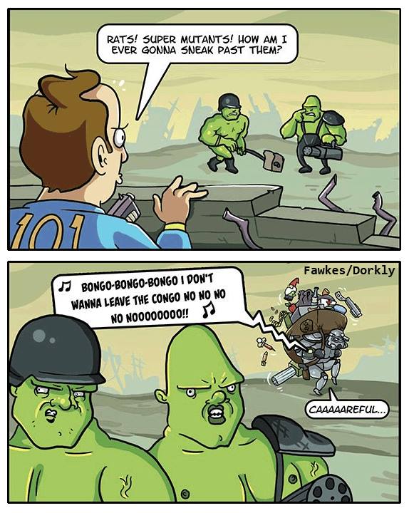 My Fallout sneak skills in a nutshell.