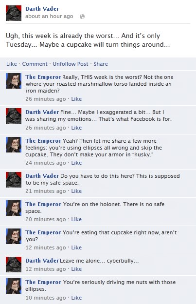 Palpatine & Vader facebook