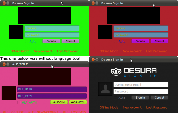 The first screen of Desura on Linux