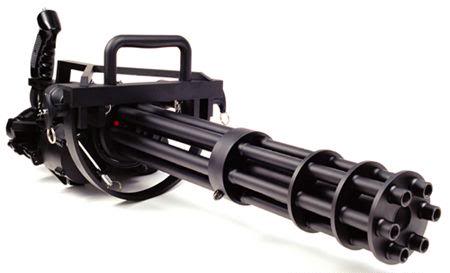 Machine Guns: A glowing red-hot Minigun