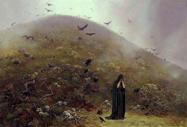 the hill of slain. elvish  ((haudh en nirnaeth))