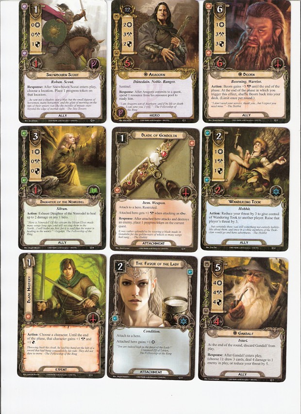 Lord of the Rings - Card Game - Some Cards