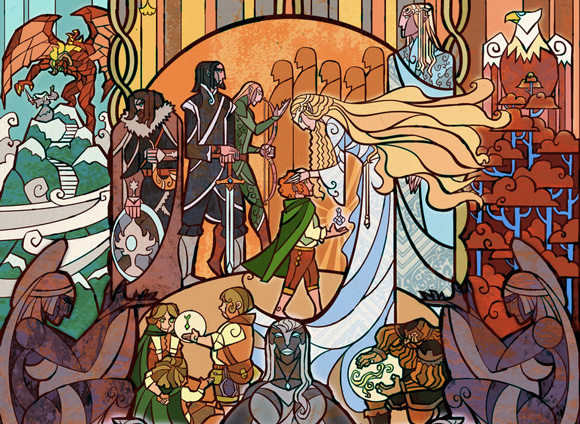 Lord of the Rings stained glass window