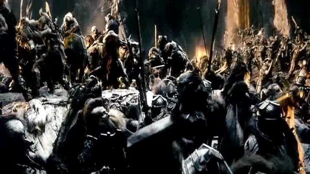the hobbit orcs attack on dwarfs